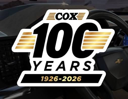 Cox Chevrolet 100 Years dealership sign in Bradenton, FL